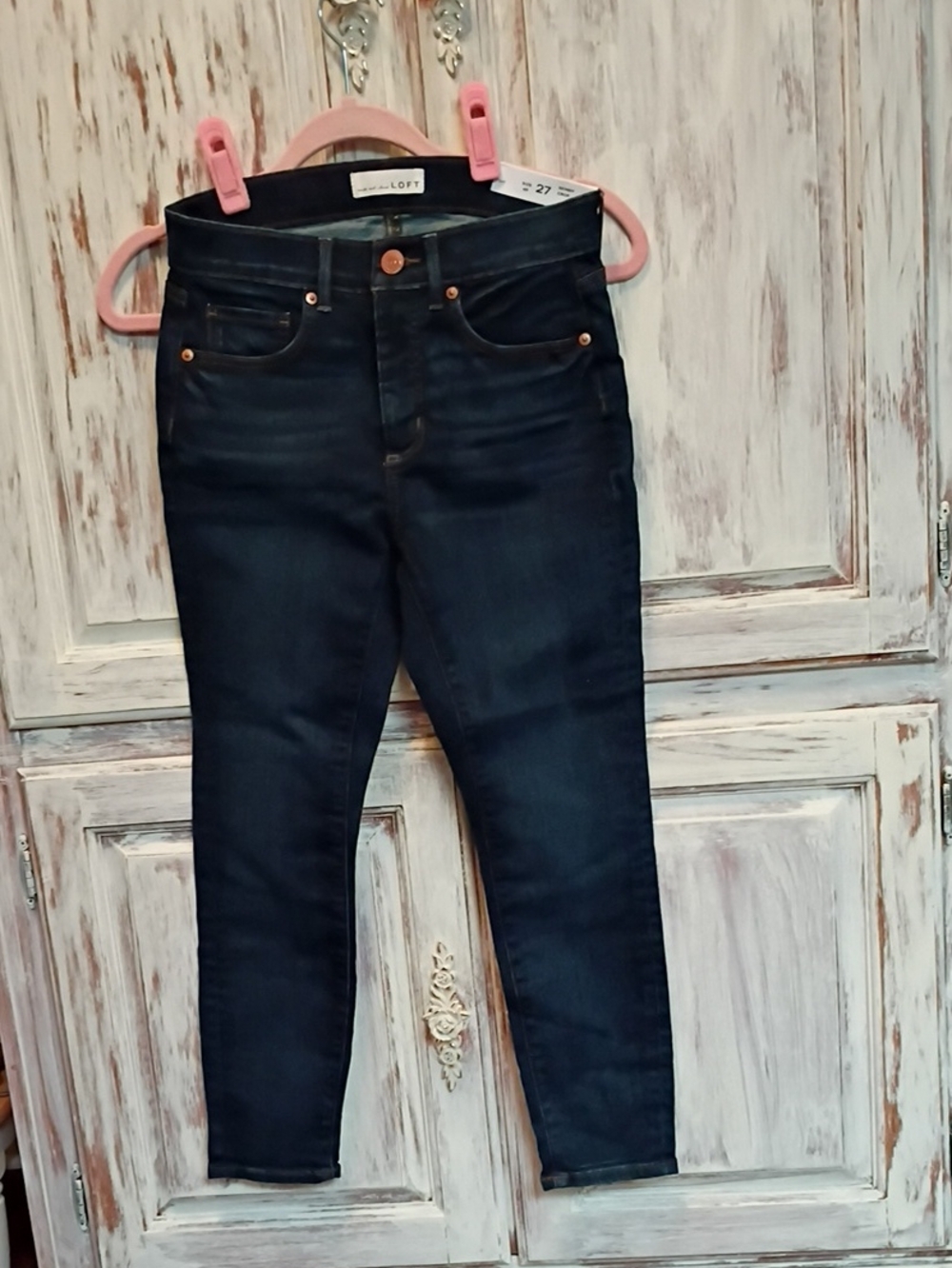LOFT Dark Indigo Skinny Jeans